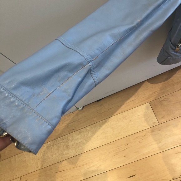 D&G leather jacket in baby blue - Picture 3 of 4